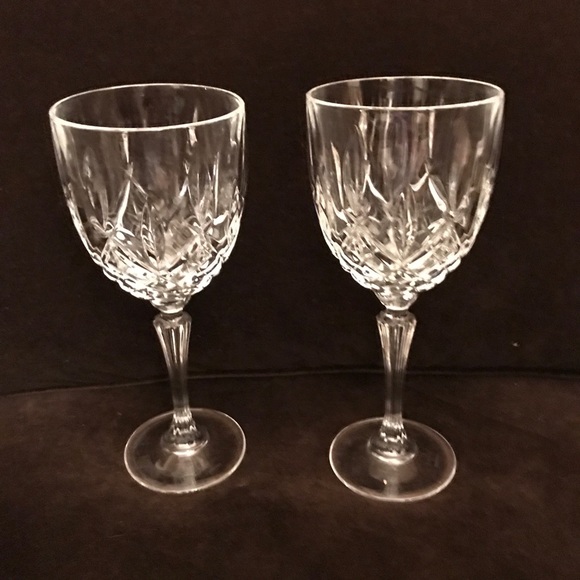 PRECIOUS WATERFORD VTG STEMS MARQUIS PATTERN 10” TALL LEAD CRYSTAL WINE STEMS - Picture 4 of 4